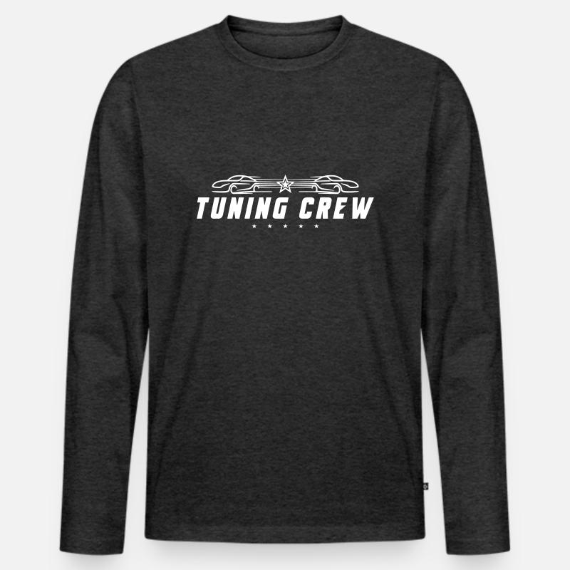 Tuning Crew Auto - Männer Premium Bio Langarmshirt - Anthrazit meliert