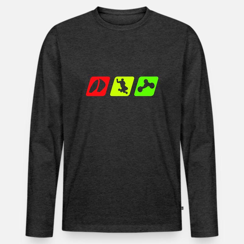 kite_board_buggy - Männer Premium Bio Langarmshirt - Anthrazit meliert