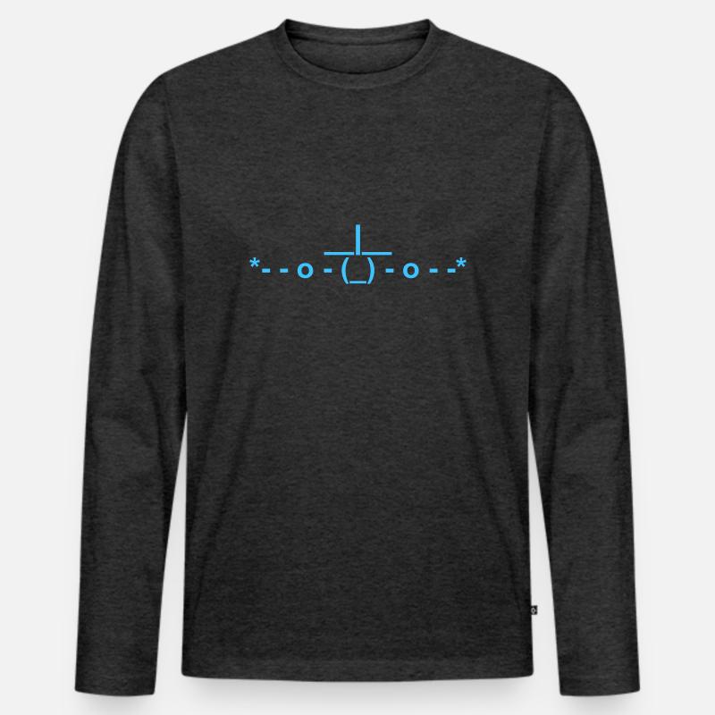 Flieger-LayOut-Flockfähig - Männer Premium Bio Langarmshirt - Anthrazit meliert