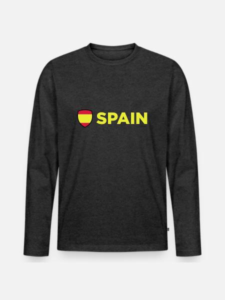 National Flag Of Spain - Men's Premium Organic Long Sleeve Shirt - heather anthracite