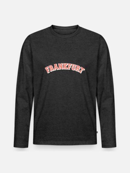 Frankfurt am Main College - Männer Premium Bio Langarmshirt - Anthrazit meliert