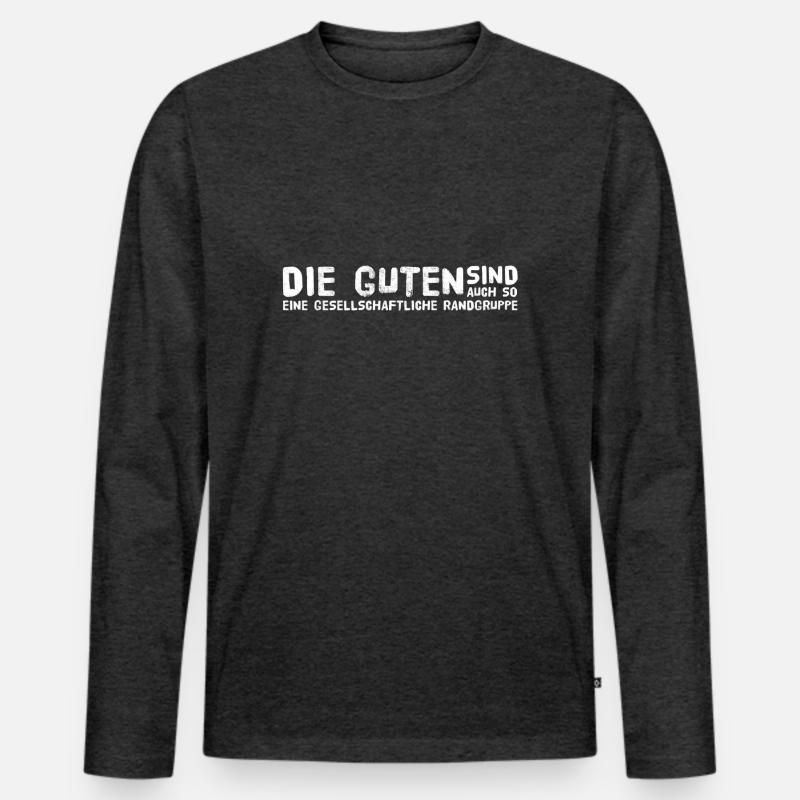 Lustiger Spruch - Männer Premium Bio Langarmshirt - Anthrazit meliert