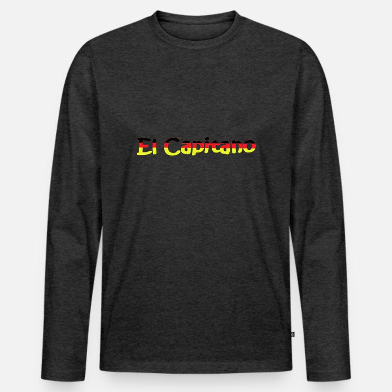 Fußball, el capitano - Männer Premium Bio Langarmshirt - Anthrazit meliert