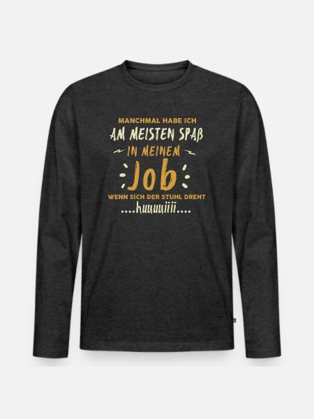 Spass im Job - Männer Premium Bio Langarmshirt - Anthrazit meliert