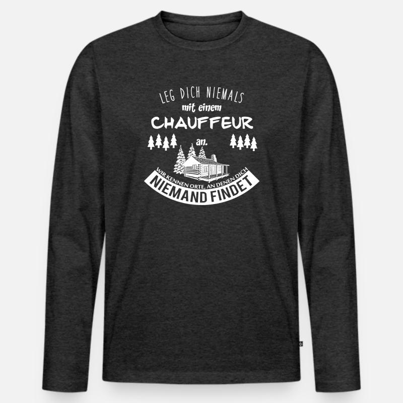Chauffeur - Männer Premium Bio Langarmshirt - Anthrazit meliert