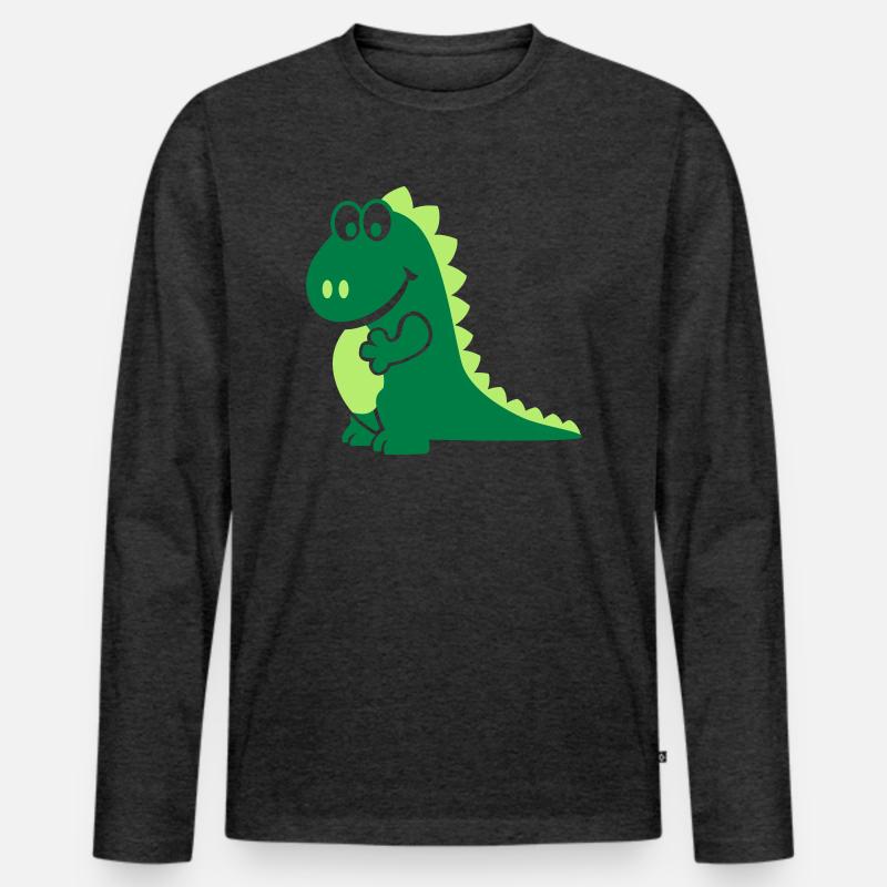 Drache - Männer Premium Bio Langarmshirt - Anthrazit meliert