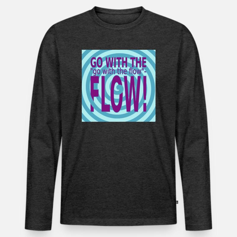 GO with the FLOW! - Männer Premium Bio Langarmshirt - Anthrazit meliert