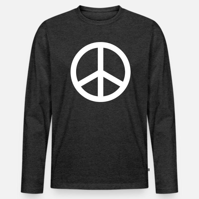 Peace - Männer Premium Bio Langarmshirt - Anthrazit meliert