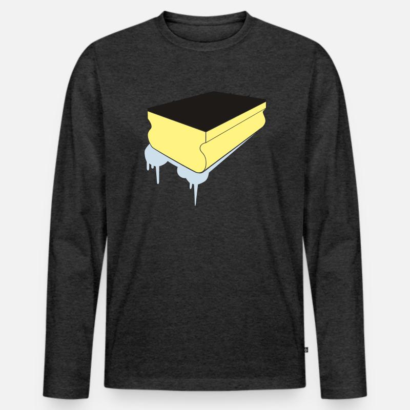 clean_schwamm - Männer Premium Bio Langarmshirt - Anthrazit meliert