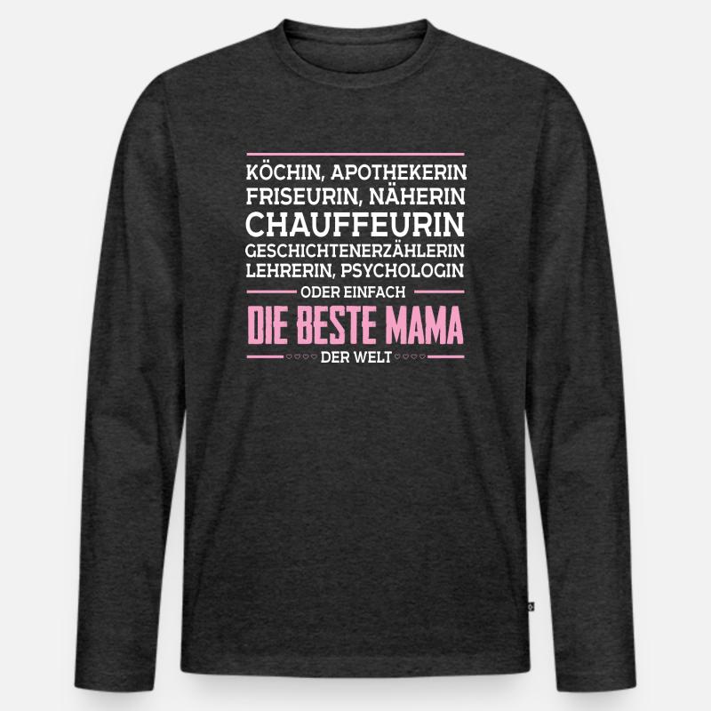 Die beste Mama der Welt - Männer Premium Bio Langarmshirt - Anthrazit meliert