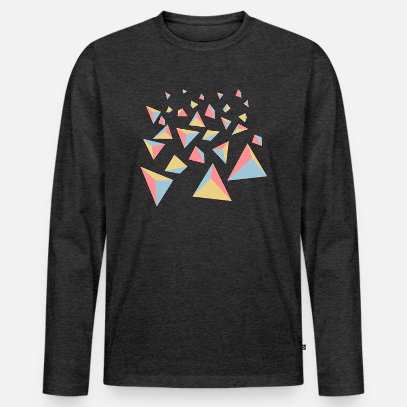 pyramids - Männer Premium Bio Langarmshirt - Anthrazit meliert