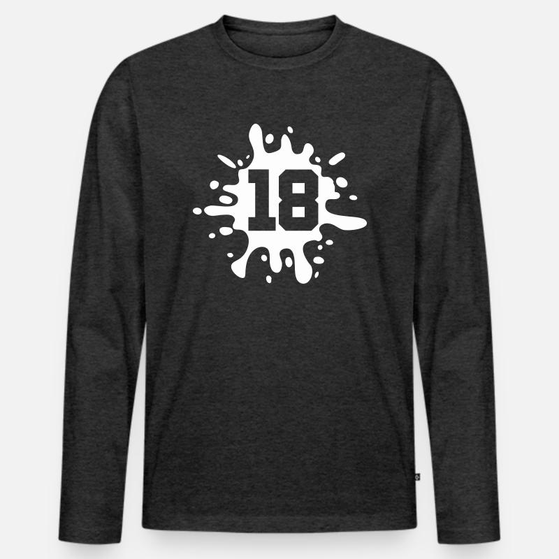 Farbklecks klecks 18 - Männer Premium Bio Langarmshirt - Anthrazit meliert