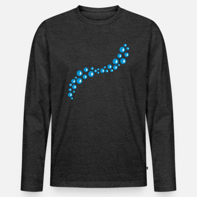 Bubbles Design - Männer Premium Bio Langarmshirt - Anthrazit meliert
