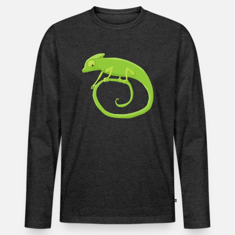 Chamäleonkringel - Männer Premium Bio Langarmshirt - Anthrazit meliert