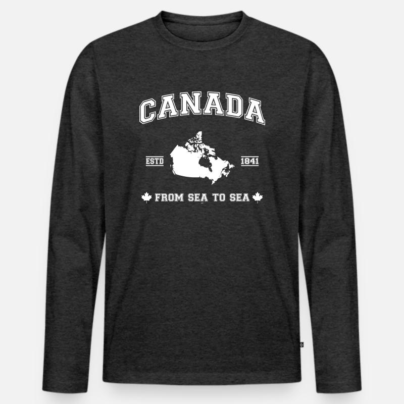 Canada map - Männer Premium Bio Langarmshirt - Anthrazit meliert