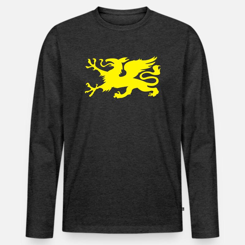 Rostocker Greif - Männer Premium Bio Langarmshirt - Anthrazit meliert
