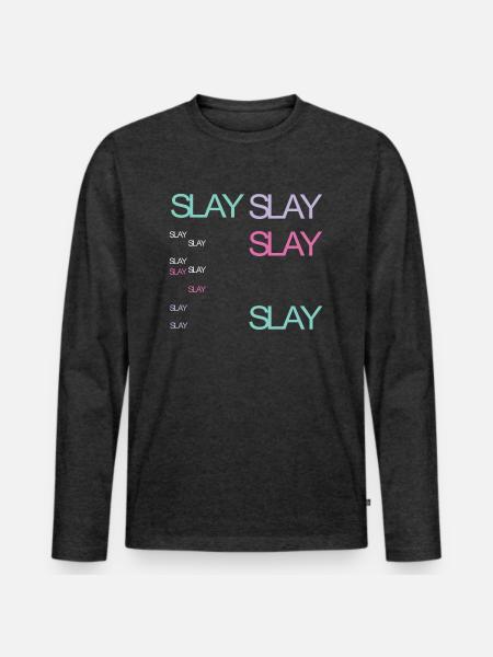 Slay - Men's Premium Organic Long Sleeve Shirt - heather anthracite