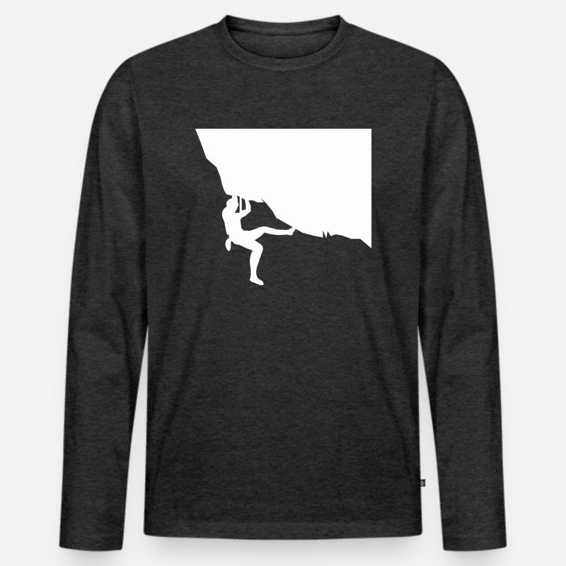 climbing - Männer Premium Bio Langarmshirt - Anthrazit meliert