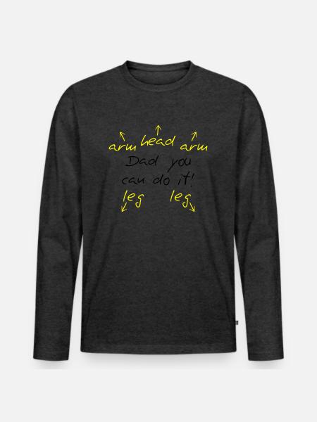 You can do it Dad - Men's Premium Organic Long Sleeve Shirt - heather anthracite