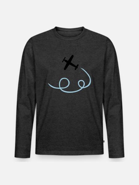 Airplane - Men's Premium Organic Long Sleeve Shirt - heather anthracite