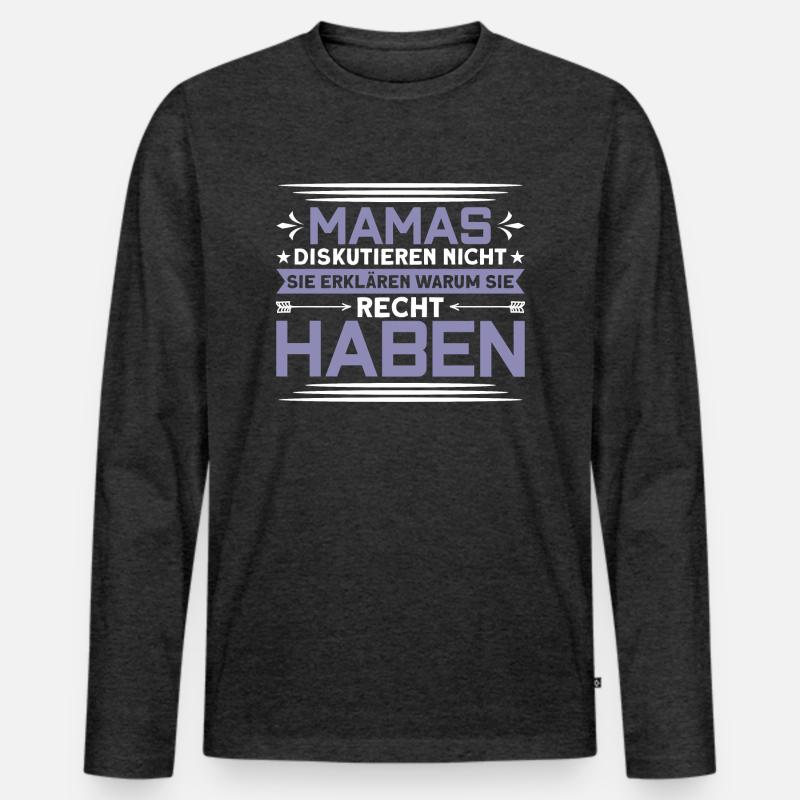 Mama Ehefrau Mutter - Männer Premium Bio Langarmshirt - Anthrazit meliert