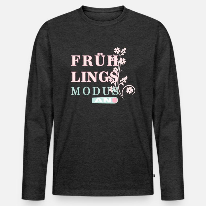 Springtime - Spring is here! - Men's Premium Organic Long Sleeve Shirt - heather anthracite