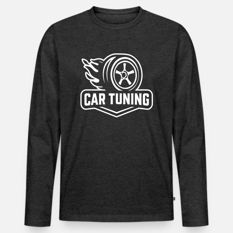 Auto Tuning Autoreifen - Männer Premium Bio Langarmshirt - Anthrazit meliert