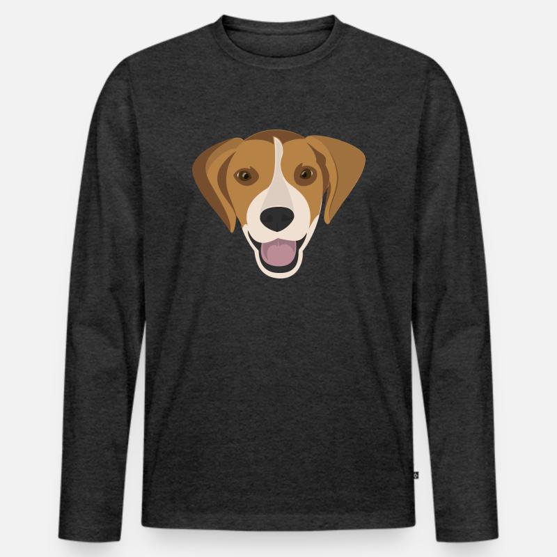 Beagel - Männer Premium Bio Langarmshirt - Anthrazit meliert