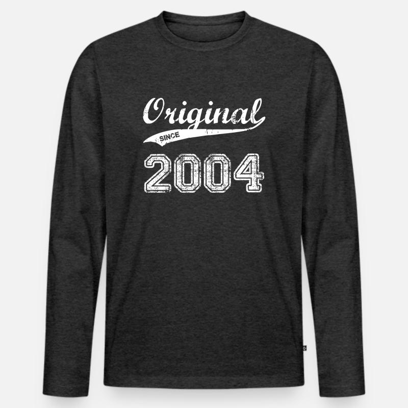 2004 - Männer Premium Bio Langarmshirt - Anthrazit meliert