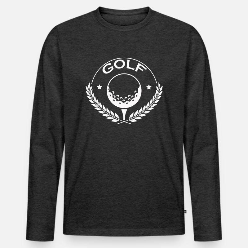 golf 1 - Männer Premium Bio Langarmshirt - Anthrazit meliert