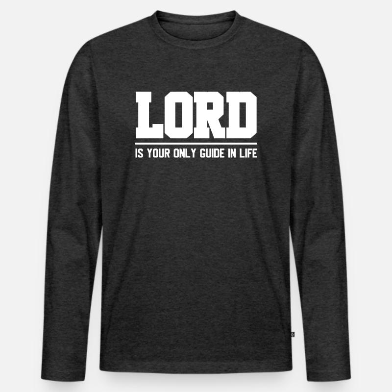 Christliche Sprüche - Männer Premium Bio Langarmshirt - Anthrazit meliert