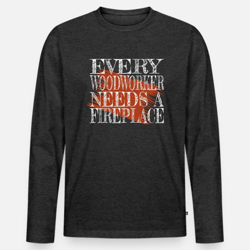 present forester - Männer Premium Bio Langarmshirt - Anthrazit meliert