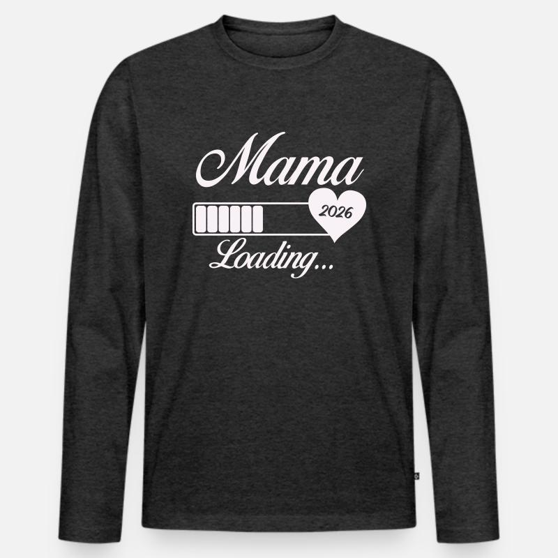 mama loading 2026 - Männer Premium Bio Langarmshirt - Anthrazit meliert