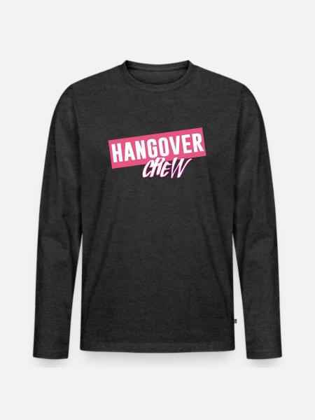 hangover - Männer Premium Bio Langarmshirt - Anthrazit meliert