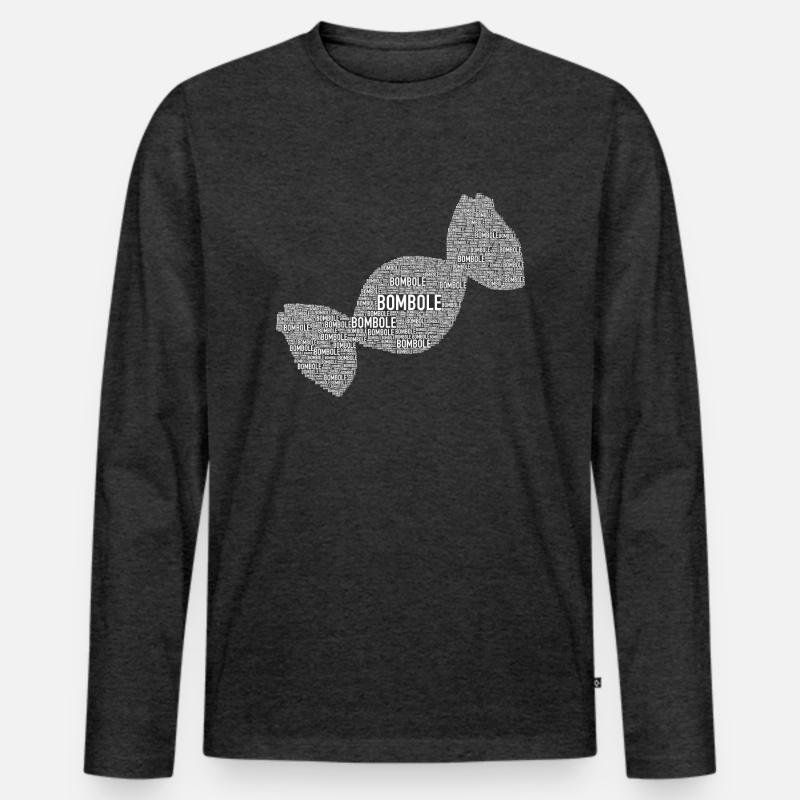 Bombole - Männer Premium Bio Langarmshirt - Anthrazit meliert