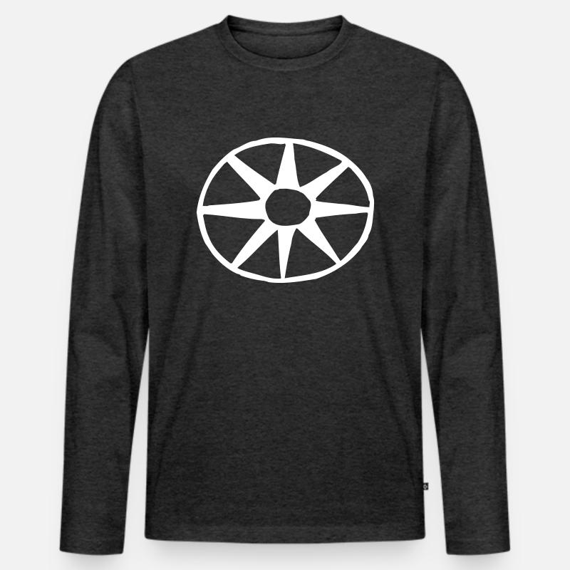 circle - Wheel - Vector graphic - Männer Premium Bio Langarmshirt - Anthrazit meliert