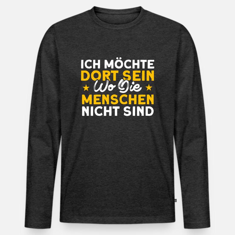 Sarkasmus Statement Misanthrop - Männer Premium Bio Langarmshirt - Anthrazit meliert