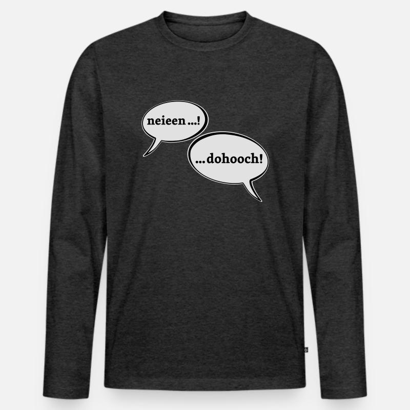 Diskussion - Männer Premium Bio Langarmshirt - Anthrazit meliert