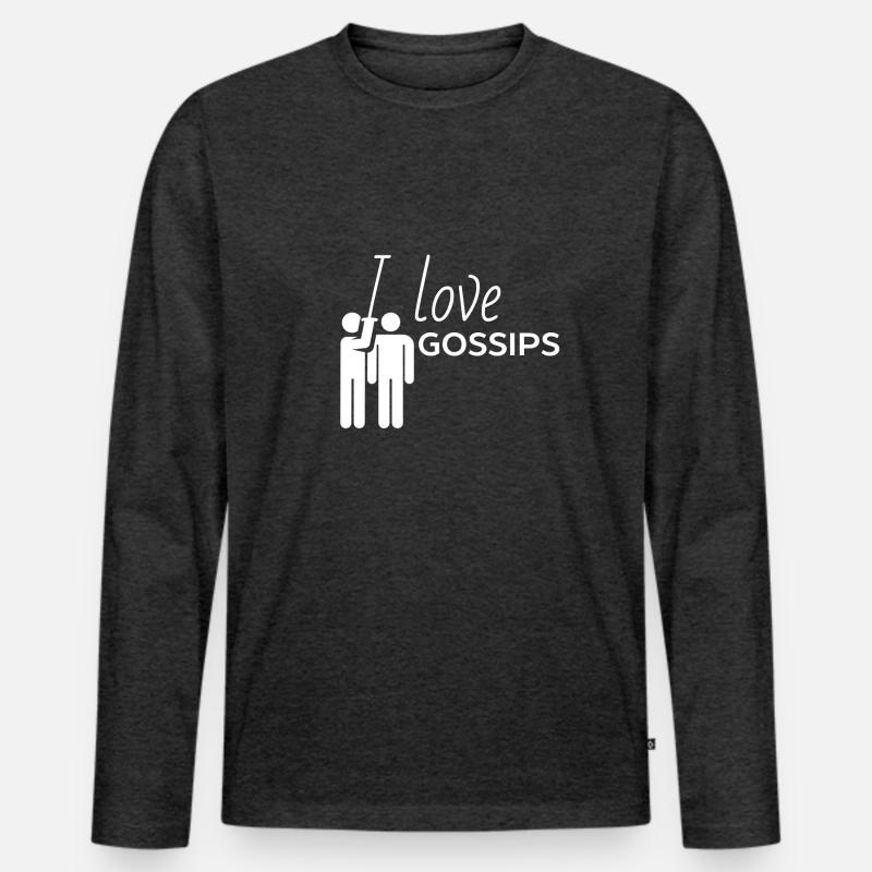 Gossips - Männer Premium Bio Langarmshirt - Anthrazit meliert