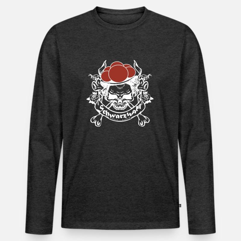 Schwarzwald - Männer Premium Bio Langarmshirt - Anthrazit meliert