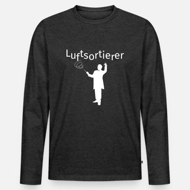 Luftsortierer - Männer Premium Bio Langarmshirt - Anthrazit meliert