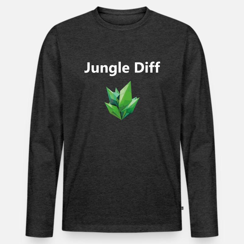 league legend Jungle Diff Weiß - Männer Premium Bio Langarmshirt - Anthrazit meliert