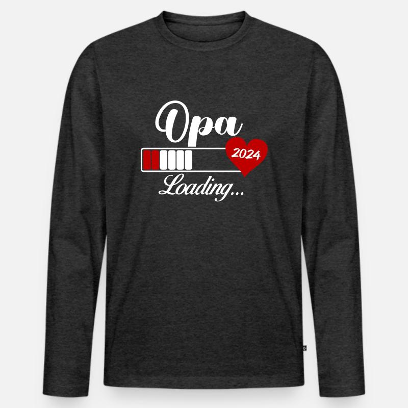 opa loading 2024 - Männer Premium Bio Langarmshirt - Anthrazit meliert