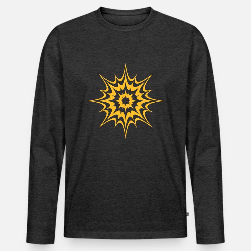 splash - Männer Premium Bio Langarmshirt - Anthrazit meliert