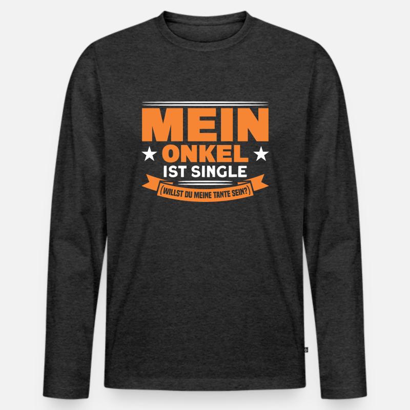 Bruder Onkel 2022 Onkel Geschenk - Männer Premium Bio Langarmshirt - Anthrazit meliert