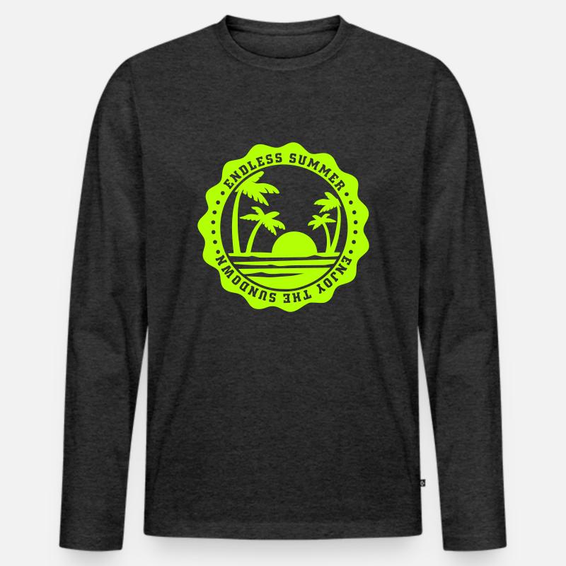 endless summer - Männer Premium Bio Langarmshirt - Anthrazit meliert