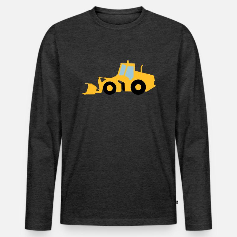 Radlader - Männer Premium Bio Langarmshirt - Anthrazit meliert