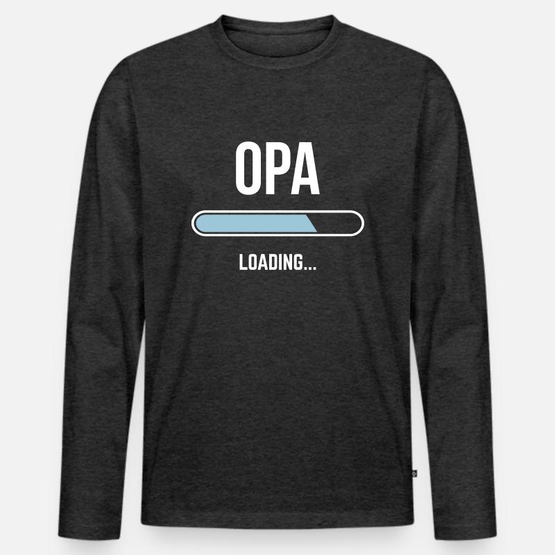 Opa Loading - Männer Premium Bio Langarmshirt - Anthrazit meliert