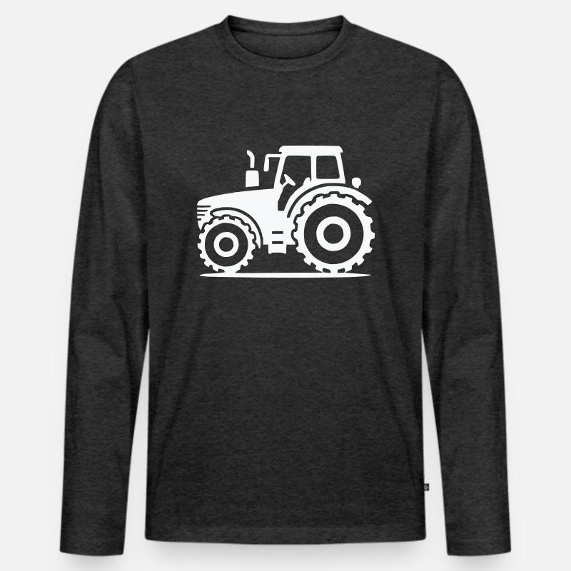 Traktor - Männer Premium Bio Langarmshirt - Anthrazit meliert