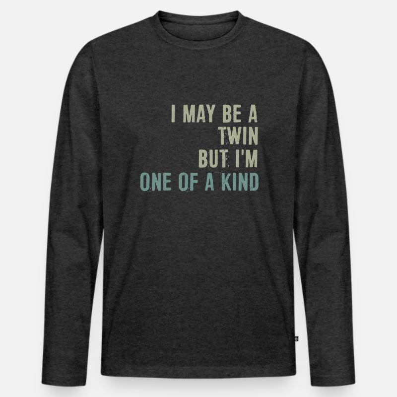 Zwilling einer Art / Geschenk Idee - Männer Premium Bio Langarmshirt - Anthrazit meliert